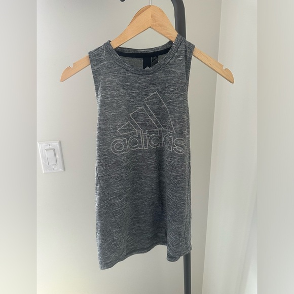 Adidas Heather Gray Athletic Tank Small - Picture 1 of 4